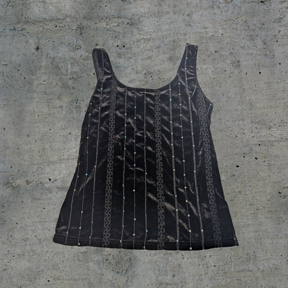 Vintage Goth Velvet Sequin Top